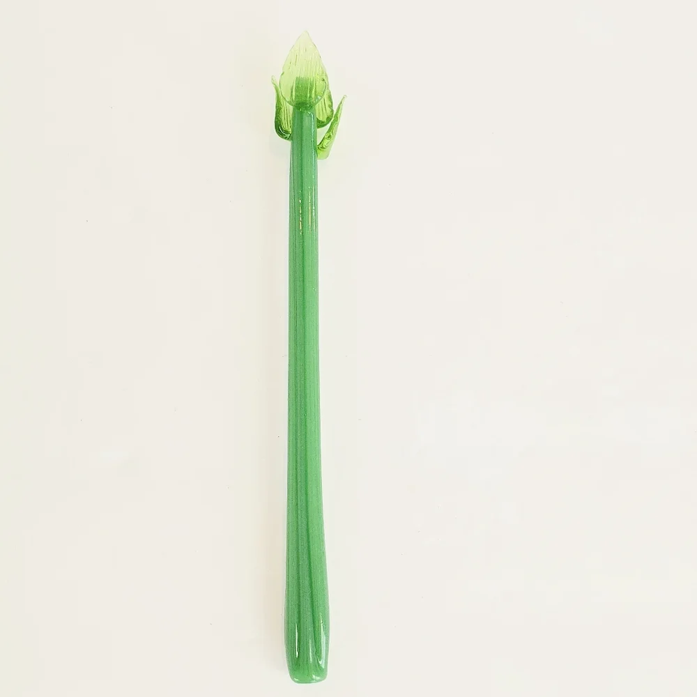 VTG Crate & Barrel Bloody Mary Glass Swizzle Sticks Vegetables Hand Crafted Bar